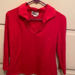 EUC Rose Red Vixen by Micheline Pitt top Size L